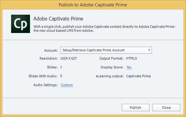 发布到Adobe Captivate Prime