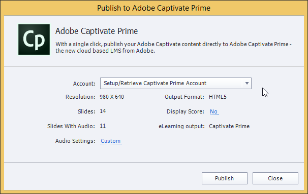 发布到Adobe Captivate Prime