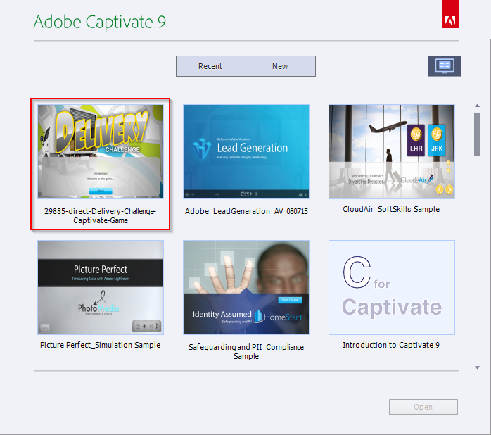 Adobe Captivate 9预览项目